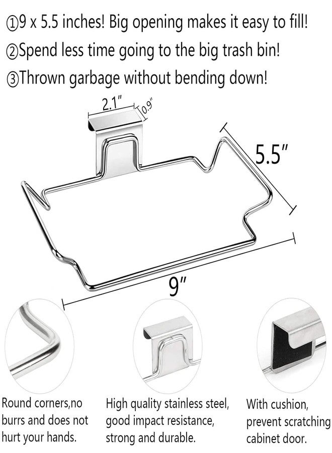 KolorFish Stainless Steel Trash Holder for Kitchen Cabinets, Doors and Cupboards - Under Sink Garbage Rack (Silver) - Image 3
